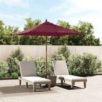 Garden Parasol with Wooden Pole Bordeaux Red 198x198x231 cm