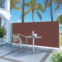 Patio Retractable Side Awning 140x300 cm Brown