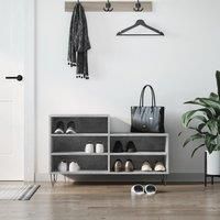 Shoe Cabinet Concrete Grey 102x36x60 cm Engineered Wood