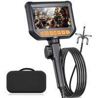 Two-Way Articulating Borescope 1080P 5 Inch IPS Endoscope Camera with 8Light Video Inspection Camera