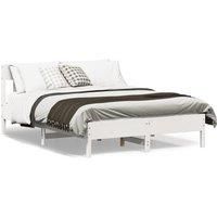 Bed Frame without Mattress White 140x190 cm Solid Wood Pine