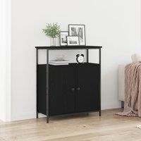 Sideboard Black Oak 70x30x80 cm Engineered Wood