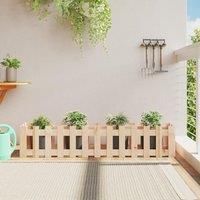 Garden Raised Bed with Fence Design 150x30x30 cm Solid Wood Pine