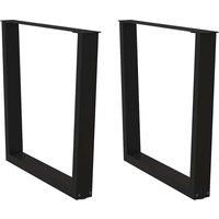 Dining Table Legs V-Shape 2 pcs Black 80x(72-73.3) cm Steel