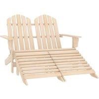 2-Seater Garden Adirondack Chair & Ottoman Fir Wood