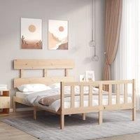 Bed Frame with Headboard Small Double Solid Wood