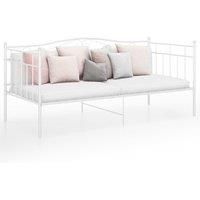 Sofa Bed Frame White Metal 90x200 cm