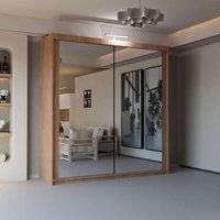 Double Mirror Sliding Wardrobe With LED Light W150cm x H217cm x D62cm
