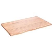 Wall Shelf Light Brown 80x50x2 cm Treated Solid Wood Oak