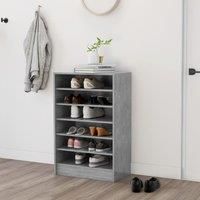 Shoe Cabinet Concrete Grey 60x35x92 cm Engineered Wood