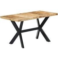 Dining Table 140x70x75 cm Solid Rough Mango Wood