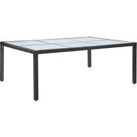 Outdoor Dining Table Black 200x150x74 cm Poly Rattan