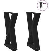 Coffee Table Legs 2 pcs Black 28x(42-43.3) cm Steel