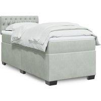 Box Spring Bed with Mattress Light Grey 90x190 cm Velvet