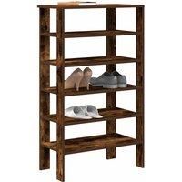 Shoe Rack Smoked Oak 61x32x105 cm Engineered Wood
