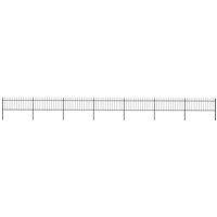 Garden Fence with Spear Top Steel 11.9x0.8 m Black