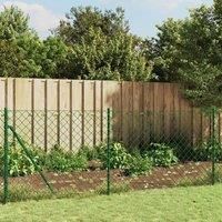 Chain Link Fence with Flange Green 1.1x25 m