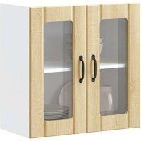Kitchen Wall Cabinet with Glass Door Lucca Sonoma Oak Engineered Wood