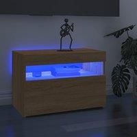 TV Cabinets with LED Lights 2 pcs Sonoma Oak 60x35x40 cm