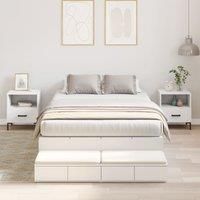 Storage Bed Frame White Engineered wood 120 x 190 cm
