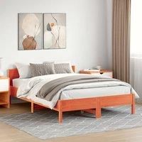 Bed Frame without Mattress Wax Brown 160x200 cm Solid Wood Pine