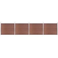 Fence Panel Set WPC 699x146 cm Brown