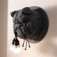 Nordic Dog Wall Lamp Personality Vintage Creative Design Animal Lamps Decor Home Living Room Bedroom