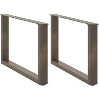 Coffee Table Legs U-Shaped 2 pcs Natural Steel 60x(42-43) cm Steel