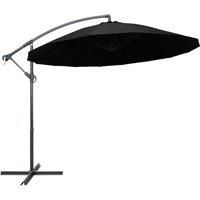 Hanging Parasol Black 3 m Aluminium Pole