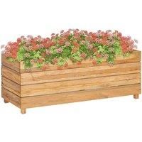 Raised Bed 100x40x38 cm Solid Wood Teak and Steel