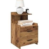Bedside Cabinet with 2 Drawers Old Wood 40x36.5x62 cm