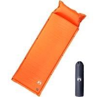 Self Inflating Camping Mattress with Pillow 1-Person Orange