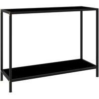 Console Table Black 100x35x75 cm Tempered Glass