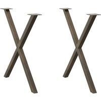 Dining Table Legs X-Shaped 2 pcs Natural Steel 80x(72-73) cm Steel