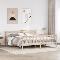 Bed Frame without Mattress 200x200 cm Solid Wood Pine
