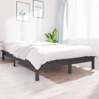 Bed Frame Grey 180x200 cm Super King Size Solid Wood Pine