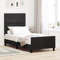 Bed Frame Black 100x200 cm Velvet