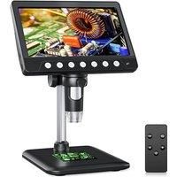 7.0" IPS Digital Microscope 1200X Zoom Coin Microscope with 8 LEDs 5MP Soldering Video Microscope