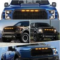 Universal Car Front LED Grille Light Smoked Amber White 4/5/6LED Grill Light Eagle Eye Lamp For Off