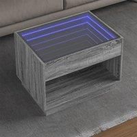 Coffee Table with Infinity LED Grey Sonoma 70x50x50 cm