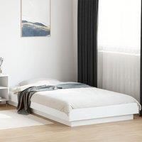 Bed Frame with LED Lights without Mattress White 75x190cm