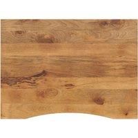 Desk Top with Curve 100x80x2.5 cm Solid Wood Rough Mango