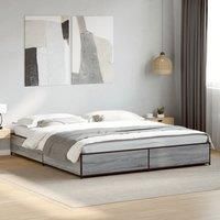 Bed Frame without Mattress Grey Sonoma 200x200 cm