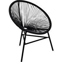 Garden Moon Chair Poly Rattan Black