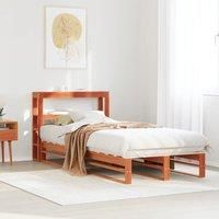 Bed Frame without Mattress Wax Brown 90x200 cm Solid Wood Pine