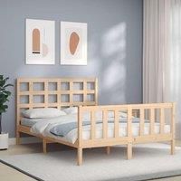 Bed Frame with Headboard 120x200 cm Solid Wood