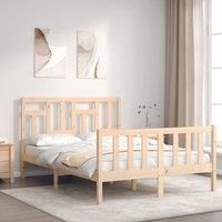 Bed Frame with Headboard Small Double Solid Wood