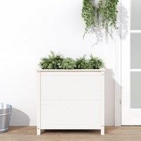 Garden Planter White 82.5x40x78 cm Solid Wood Pine
