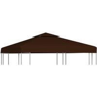 2-Tier Gazebo Top Cover 310 g/m 3x3 m Brown