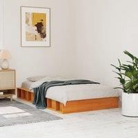 Bed Frame without Mattress Wax Brown 100x200 cm Solid Wood Pine